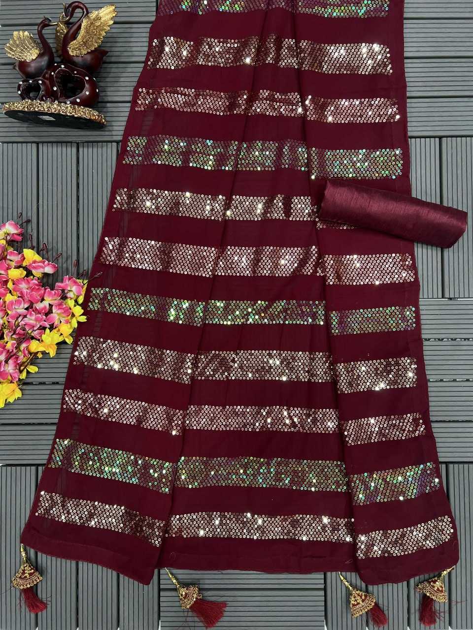 YNF GEORGETTE RNC 5273 WHOLESALE SAREES MANUFACTURER   